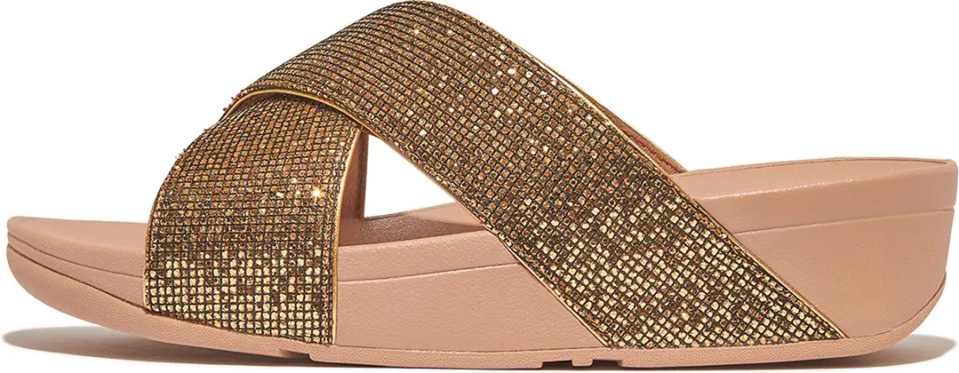 FitFlop Lulu Cross Slide Slippers - Goud - Maat 40