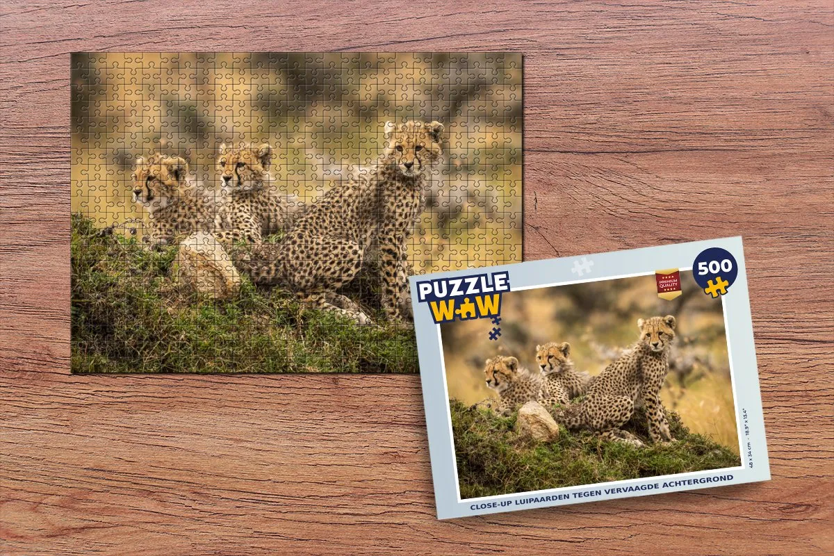 PuzzleWow Luipaard Bos Dier Legpuzzel 500 Stuks - Multicolor
