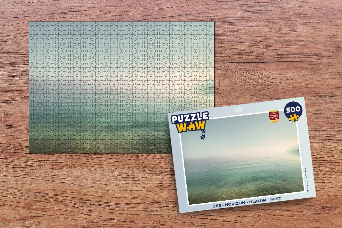 PuzzleWow Zee Horizon Legpuzzel 500 Stuks - Mistblauw