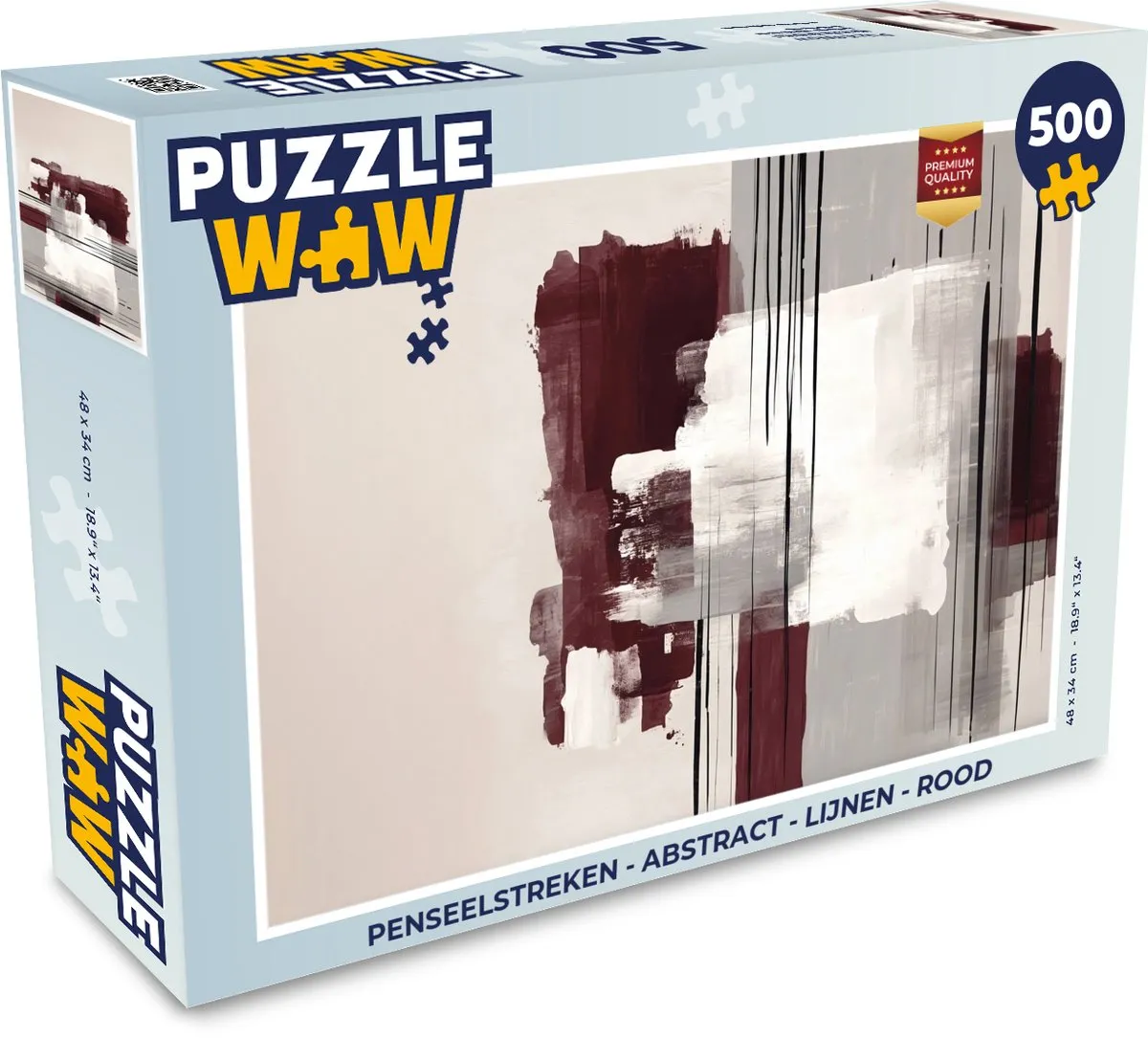 PuzzleWow Penseelstreken Abstract Lijnen Legpuzzel 500 Stuks