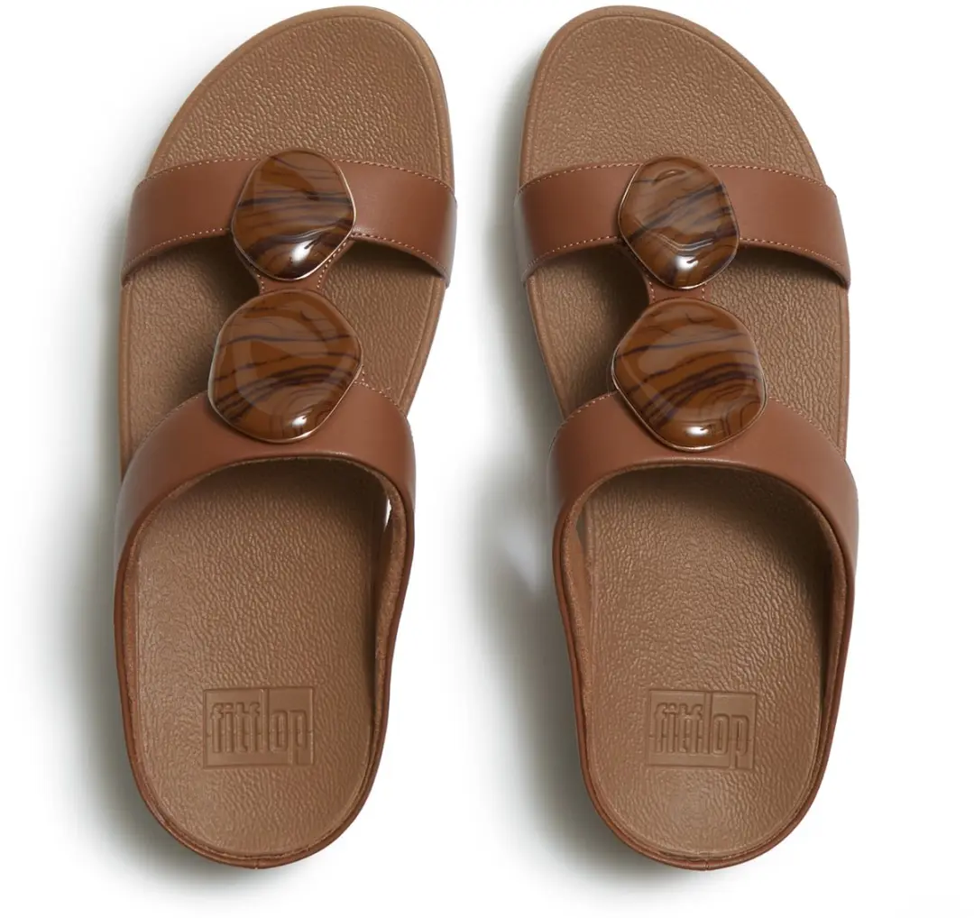 FitFlop Fino Marbled-Stone Slides - 36 - afbeelding 5 van 6