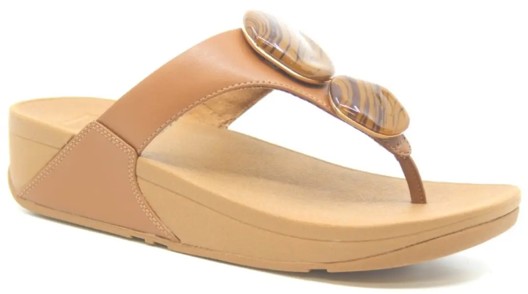 FITFLOP Lulu Marbled Stone Toe-post Slippers