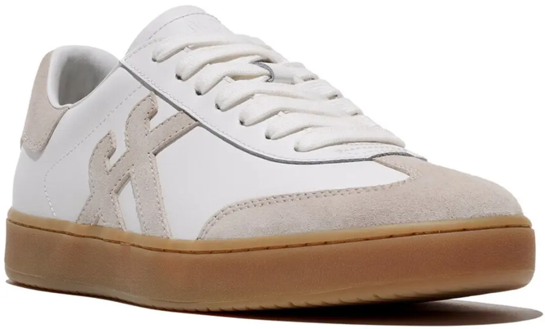 FitFlop FitFlop The Dash Mens T-Toe Leather/Suede Sneakers WIT
