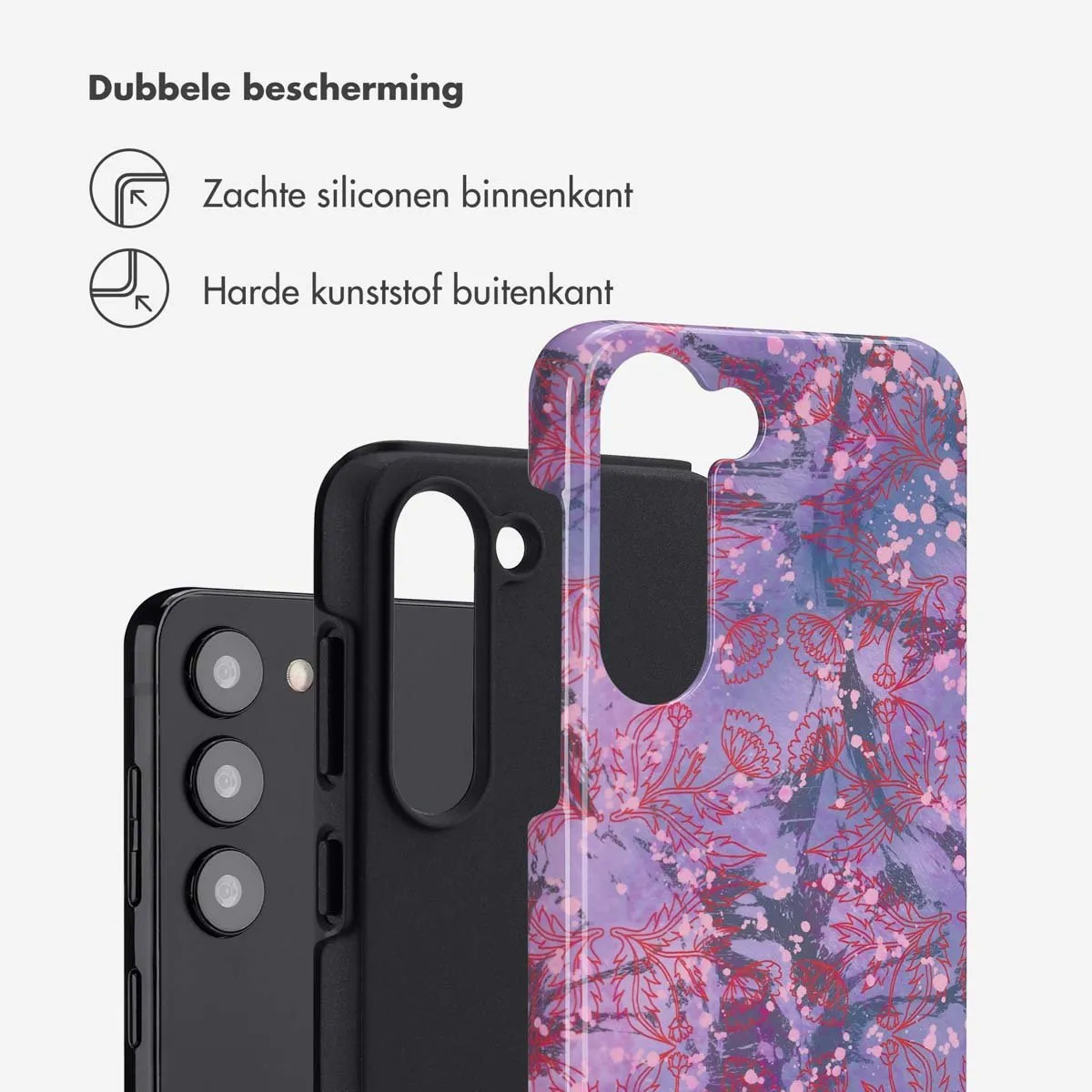 Selencia Hoesje Samsung Galaxy S23 Fresh Paint Flower Orange