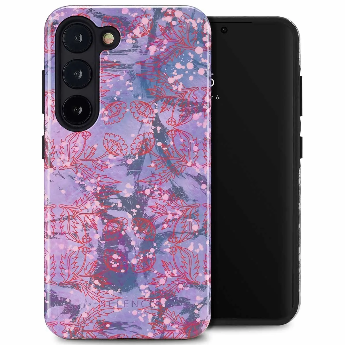 Selencia Hoesje Samsung Galaxy S23 Fresh Paint Flower Orange