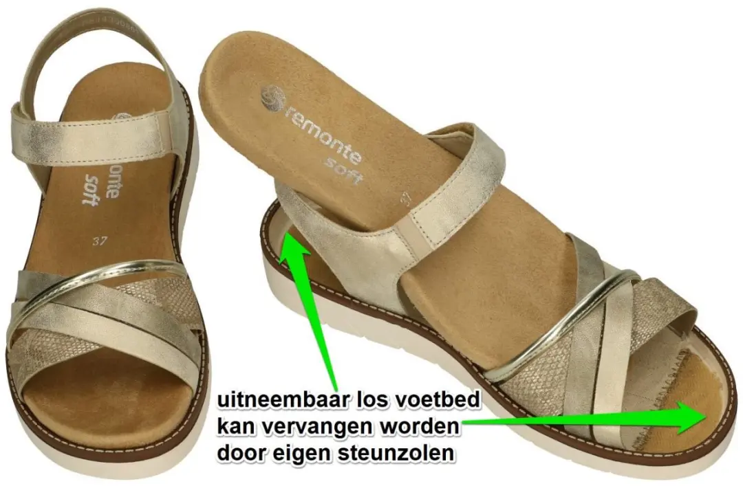 Remonte D2058-90 Dames Sandalen - Goud - afbeelding 3 van 4