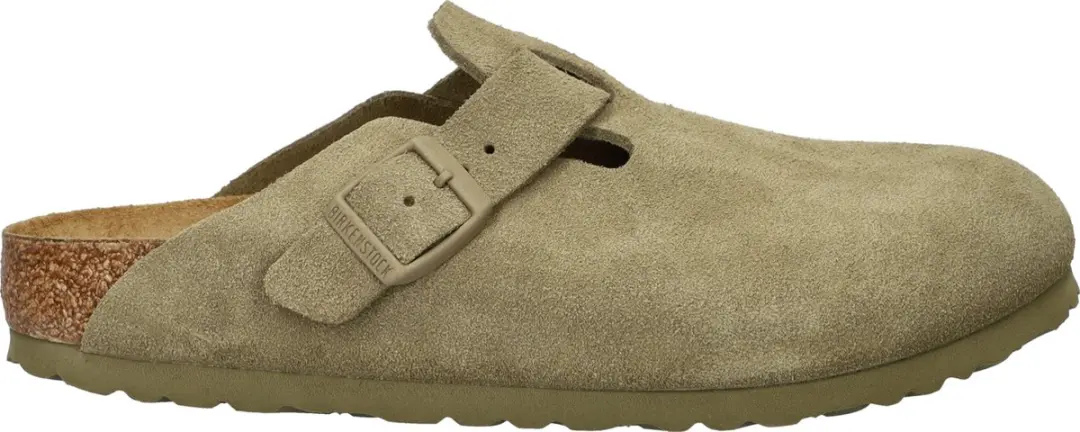 Birkenstock Boston Suede Slides - Maat 43 - Kaki