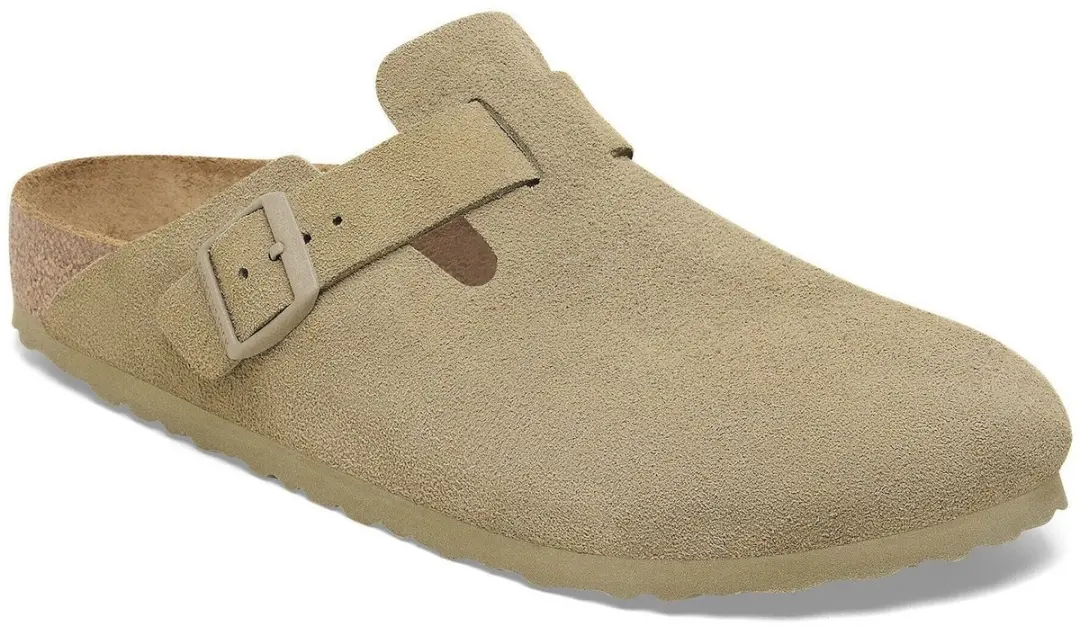Birkenstock Boston Suede Slides - Maat 43 - Kaki
