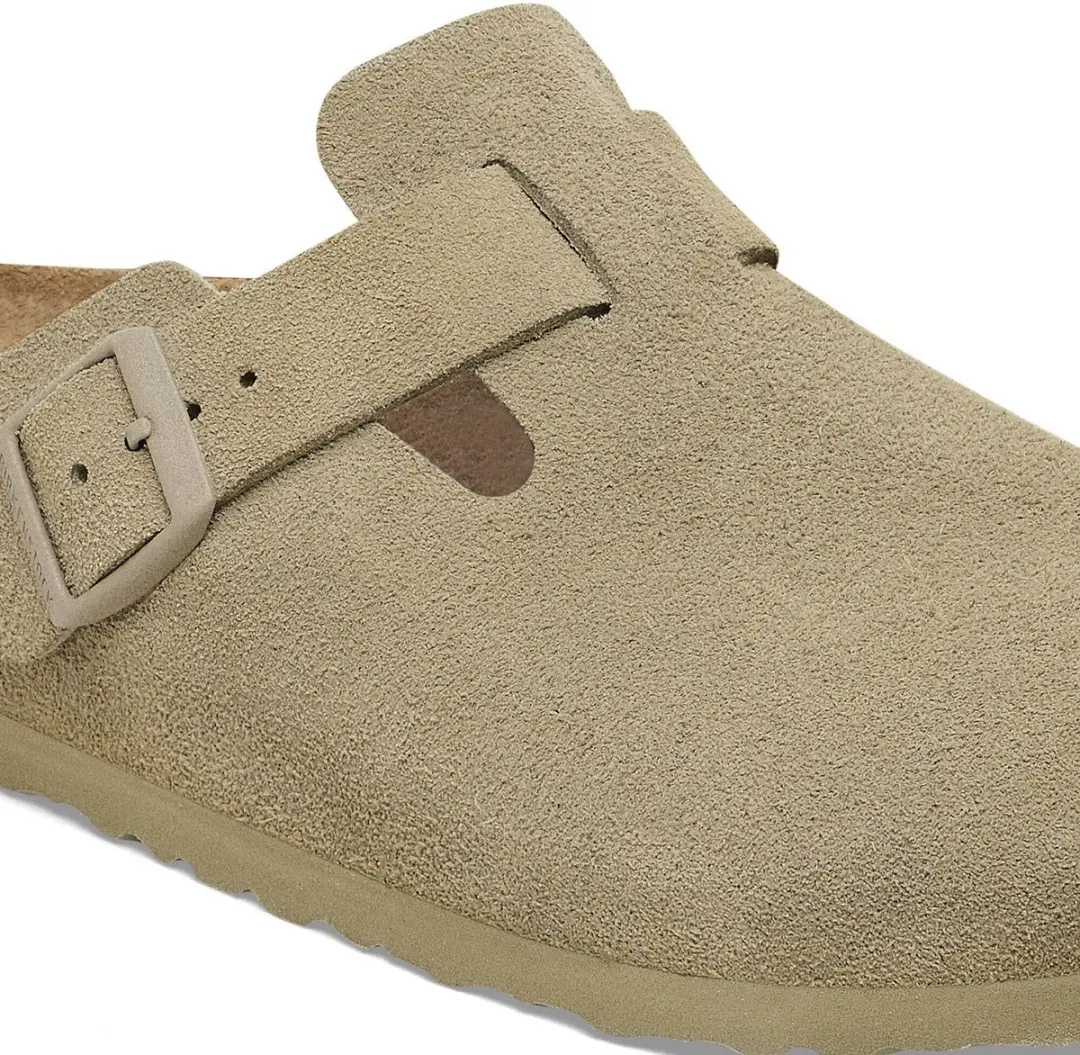 Birkenstock Boston Suede Slides - Maat 43 - Kaki - afbeelding 6 van 6