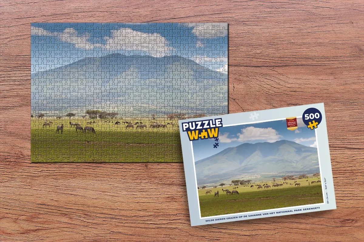 PuzzleWow Wilde Dieren Savanne Legpuzzel 500 Stuks - Multicolor