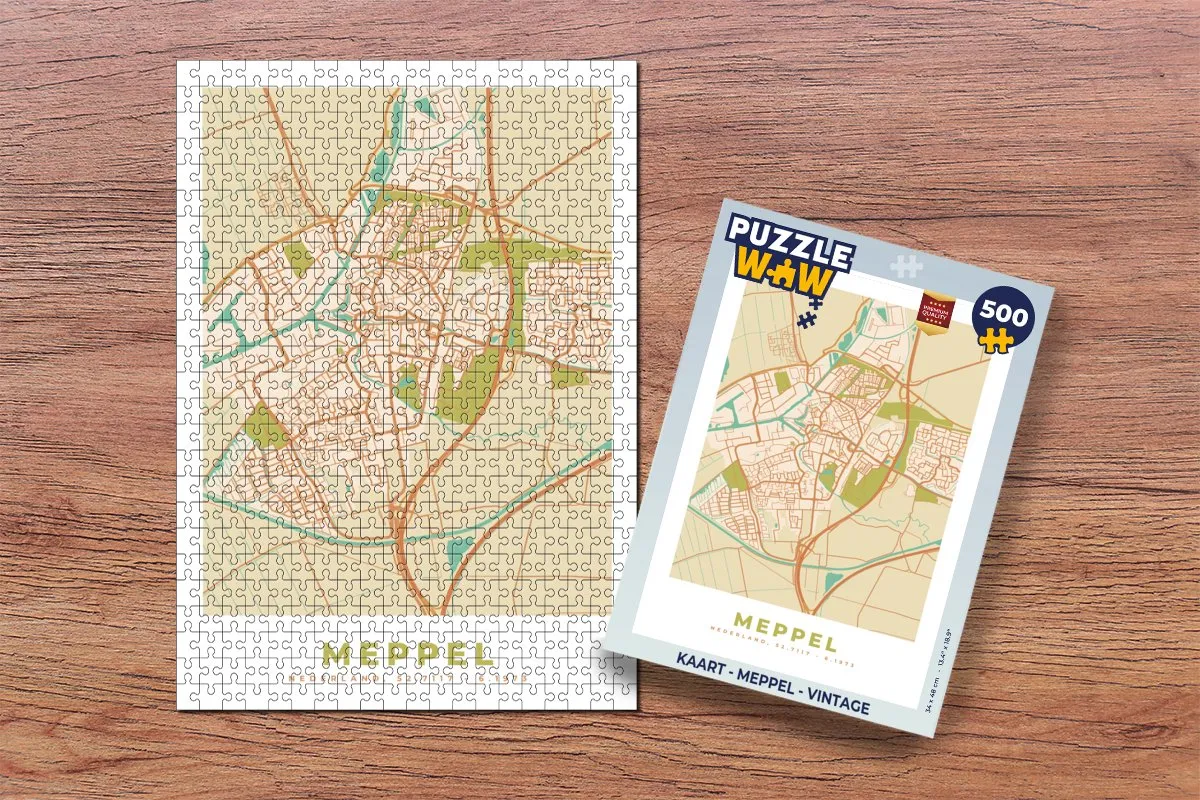 PuzzleWow Meppel Vintage Legpuzzel 500 Stuks - Multicolor