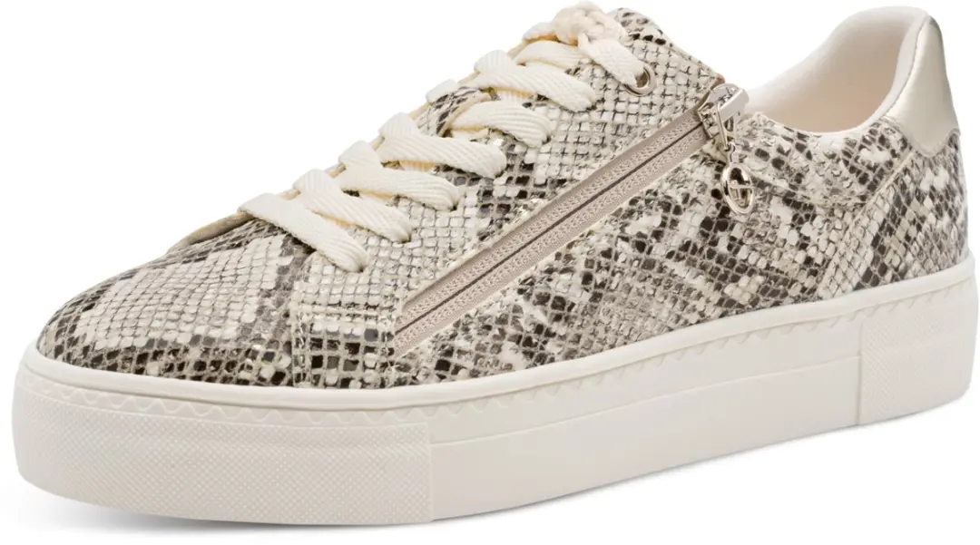 Tamaris lage sneaker 1-23314-46 483 dames schoenen veganistisch beige snake