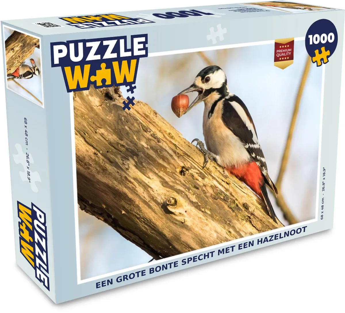PuzzleWow Legpuzzel Een Grote Bonte Specht 1000 Stuks - Multicolor