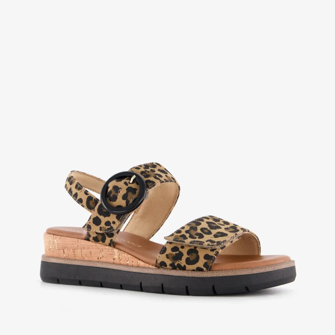 Marco Tozzi dames sandalen panterprint bruin zwart