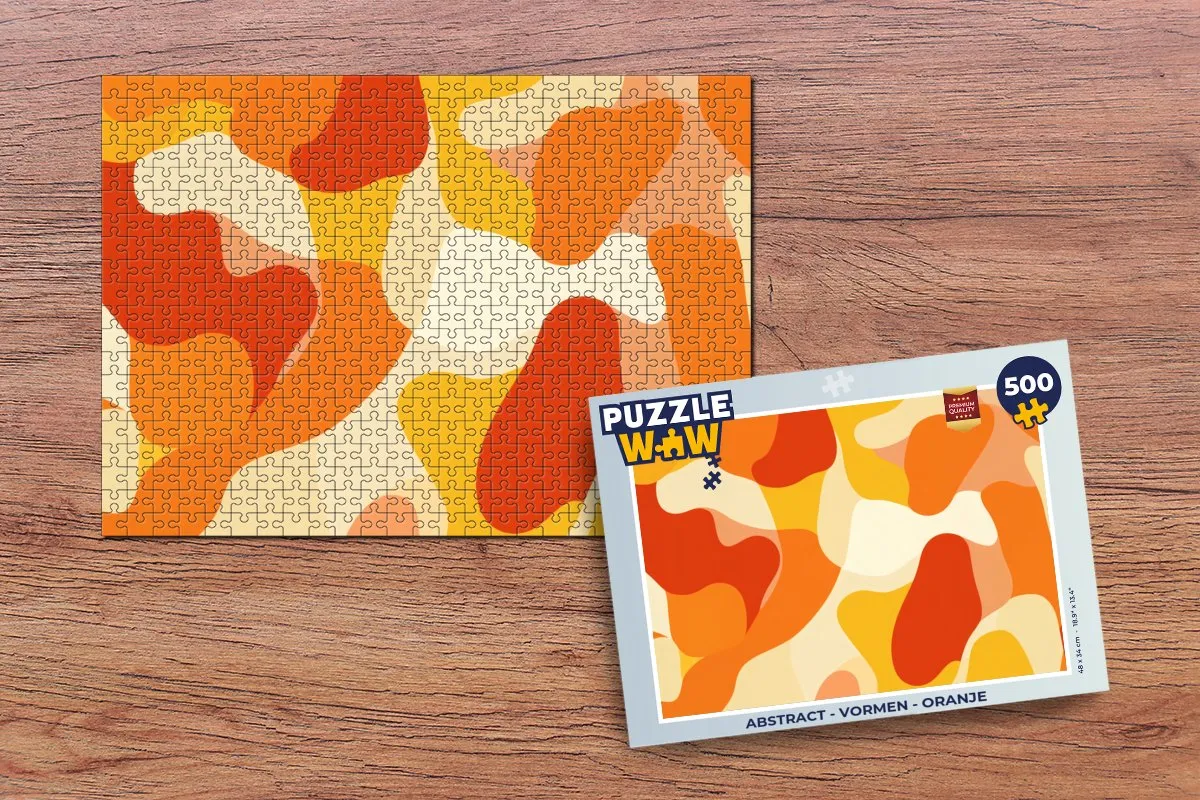 PuzzleWow Abstract Vormen Legpuzzel 500 Stuks - Oranje