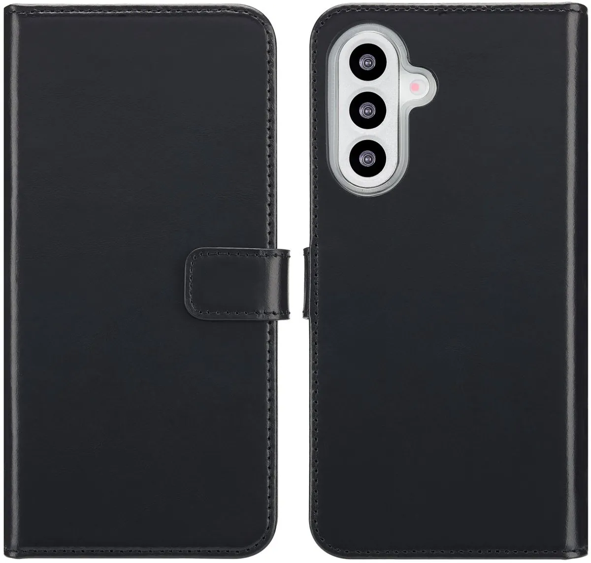 Selencia Hoesje Samsung Galaxy A26 Bookcase - Echt Leder Zwart