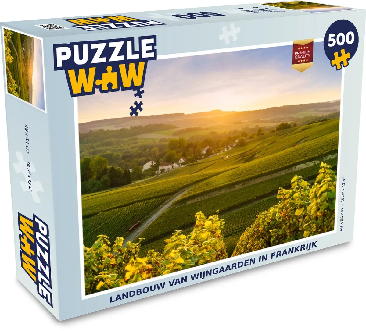 PuzzleWow Landbouw van wijngaarden in Frankrijk Legpuzzel 500 Stuks