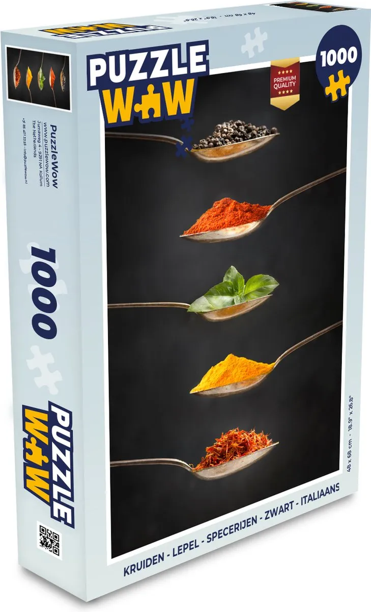 PuzzleWow Italiaanse Kruiden Lepel Puzzel - 1000 Stuks - Multicolor