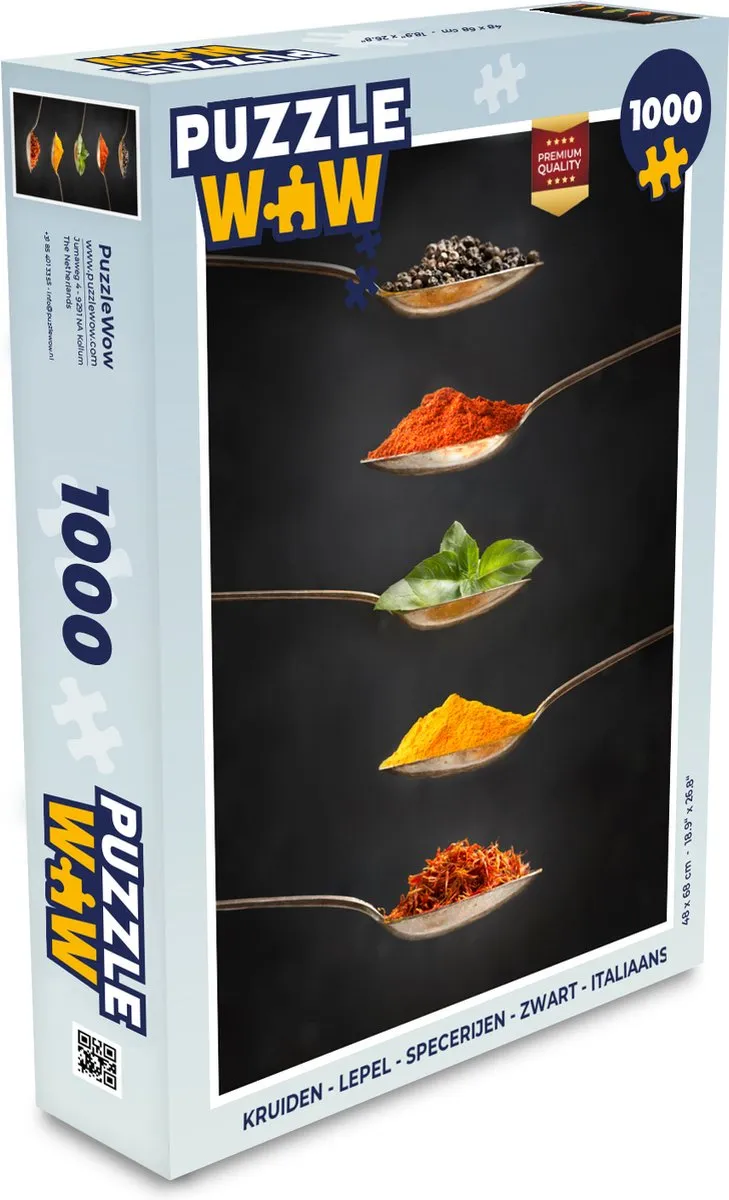 PuzzleWow Italiaanse Kruiden Lepel Puzzel - 1000 Stuks - Multicolor