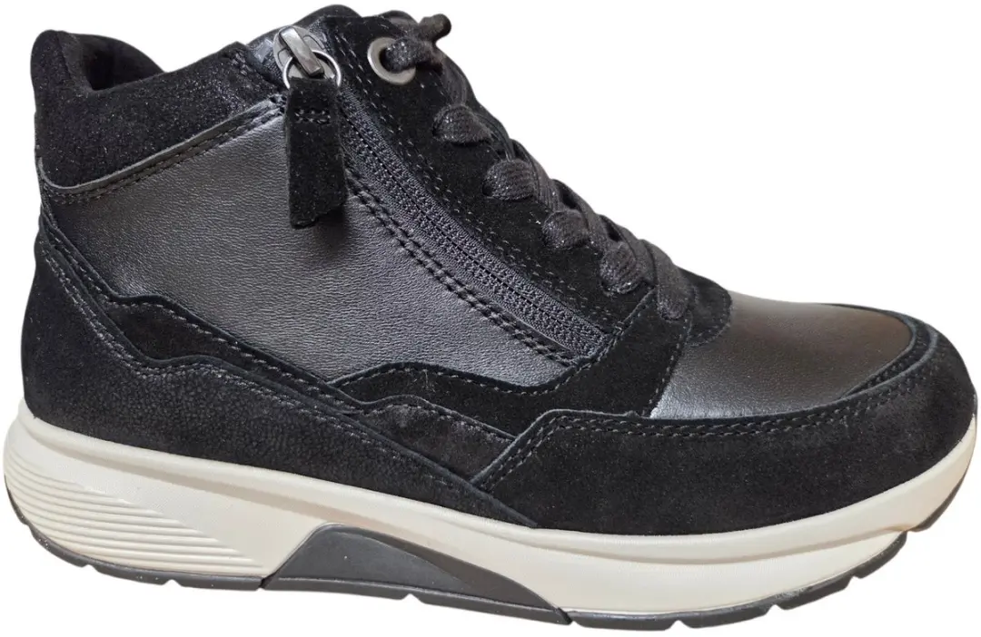 Gabor 0804.01.001 Rolling Soft Hoge Veterschoenen Zwart Leer en Suede Dames