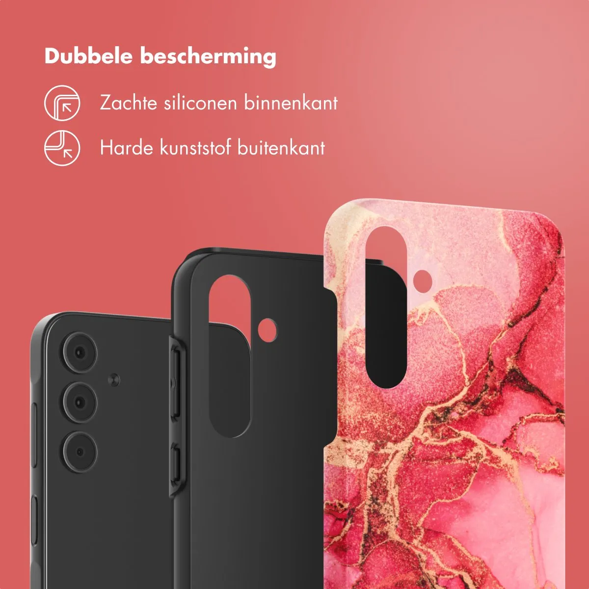 Selencia Hoesje Samsung Galaxy A55 Rosy Marble