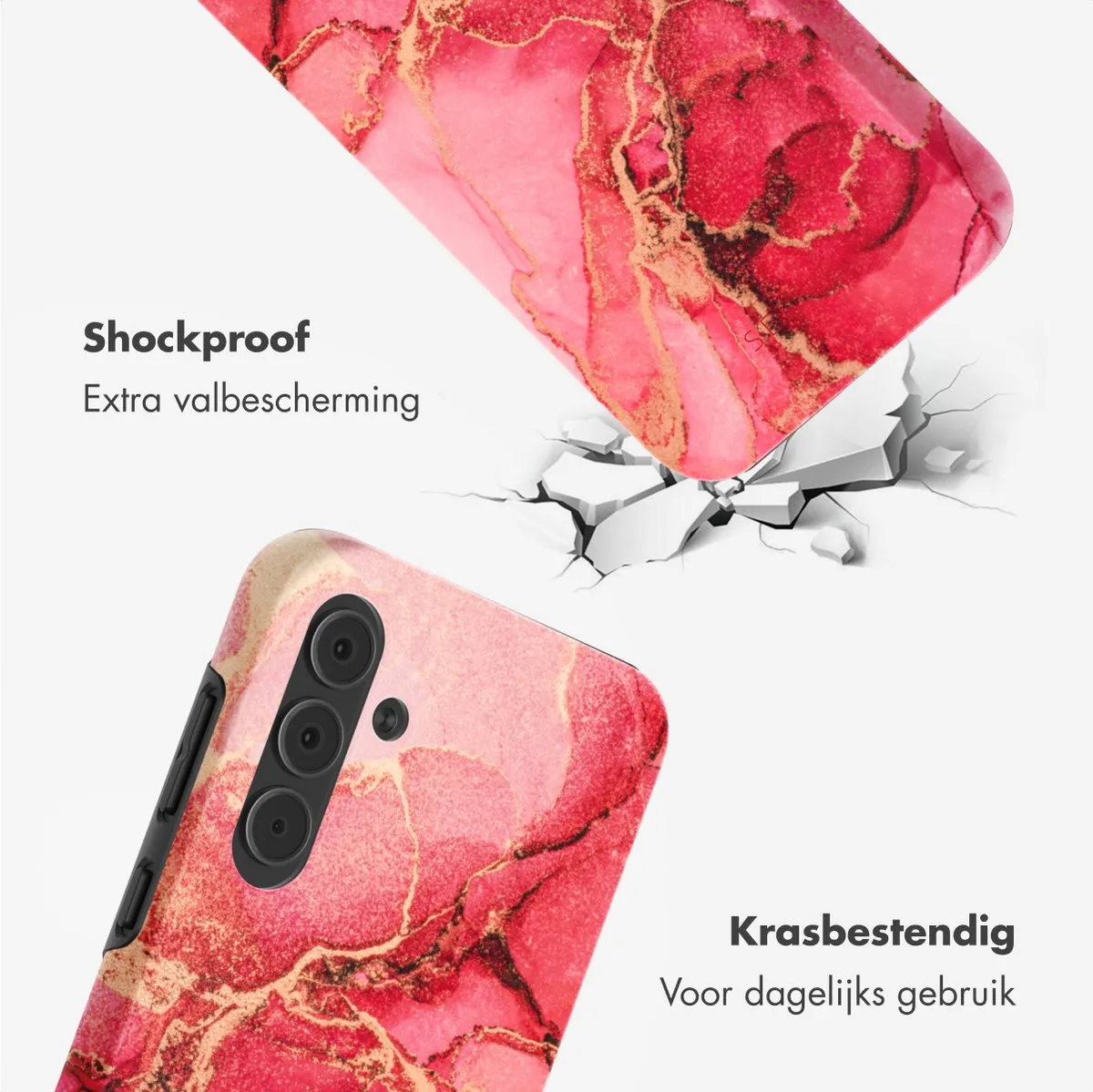 Selencia Hoesje Samsung Galaxy A55 Rosy Marble