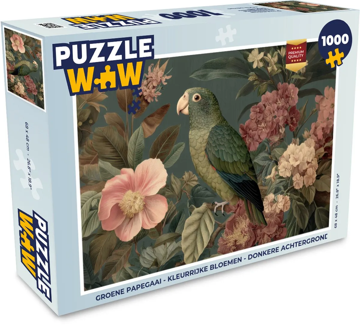 PuzzleWow Groene papegaai Legpuzzel 1000 Stuks