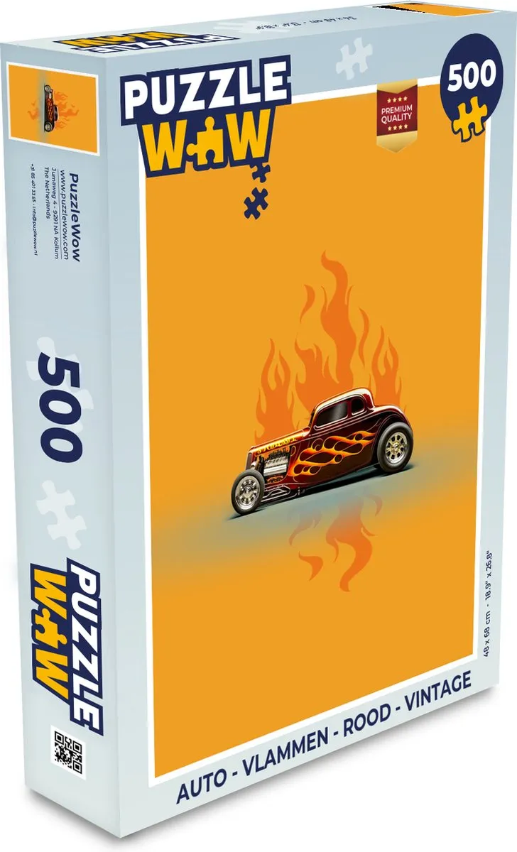 PuzzleWow Auto Vlammen Legpuzzel 500 Stuks - Multicolor