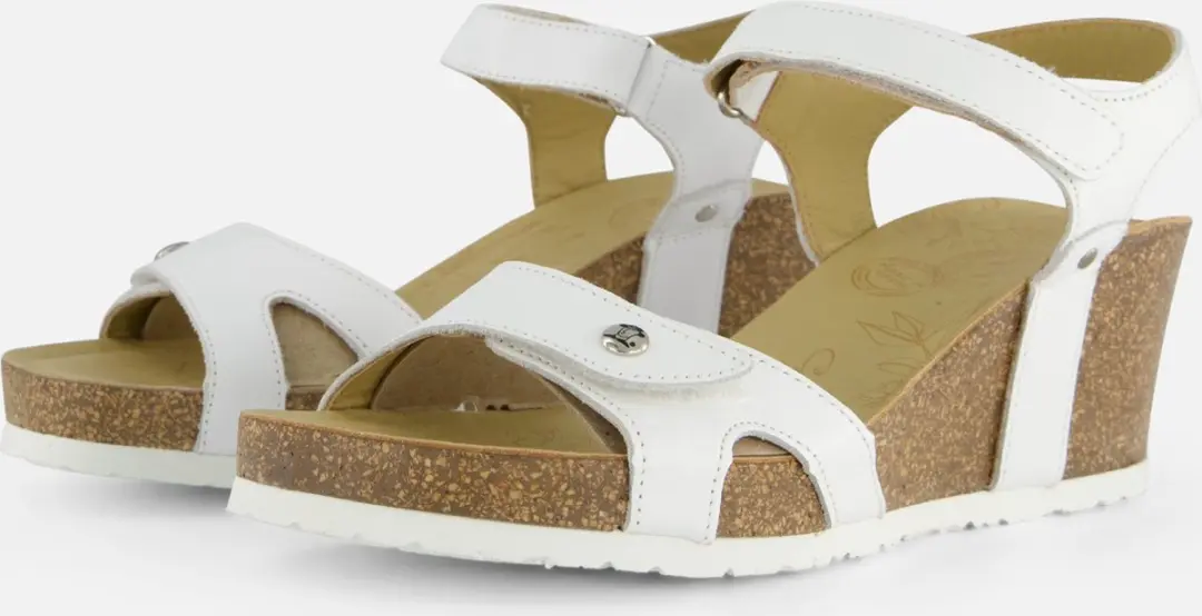Panama Jack Julia Basics B17 sandalen met sleehak wit