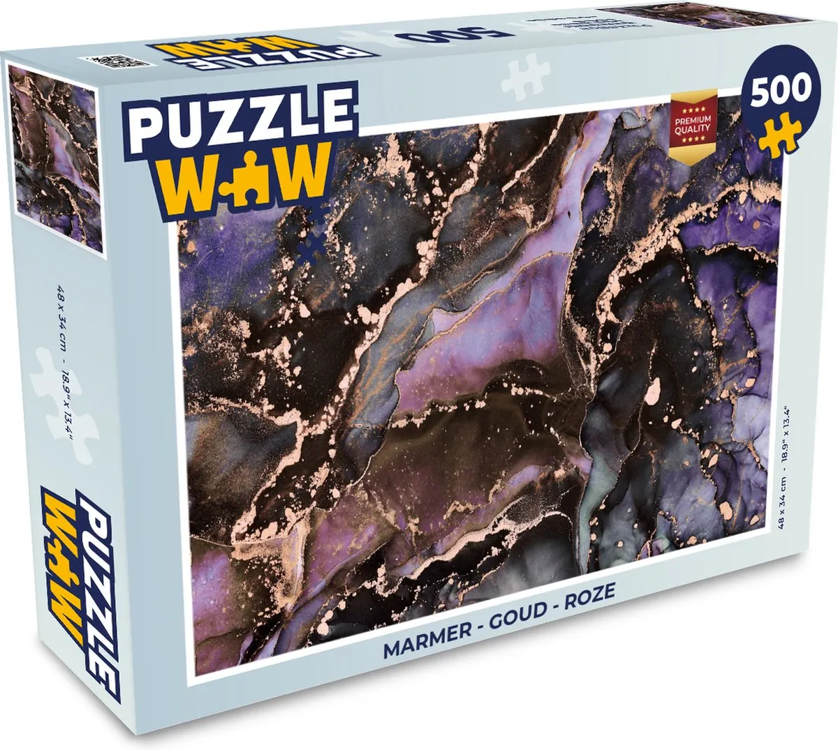 PuzzleWow Marmer Legpuzzel 500 Stuks - Multicolor