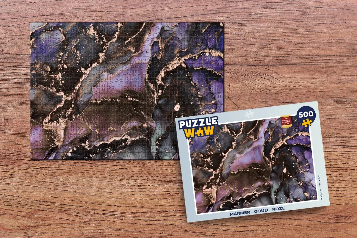 PuzzleWow Marmer Legpuzzel 500 Stuks - Multicolor
