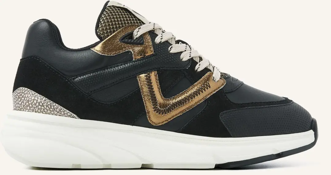 VIA VAI Vic Kyro Sneakers Dames - 38 - Zwart/Goud - afbeelding 6 van 6