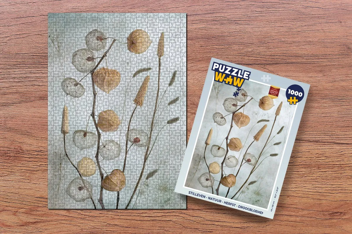 PuzzleWow Stilleven Herfst Droogbloemen Legpuzzel 1000 Stuks - Multicolor