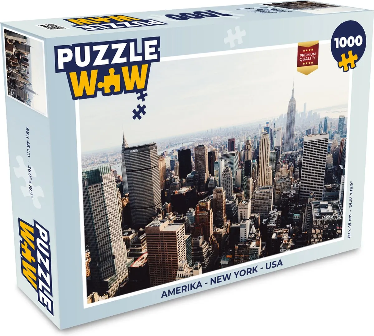 PuzzleWow Legpuzzel Amerika New York USA 1000 Stuks - Multicolor