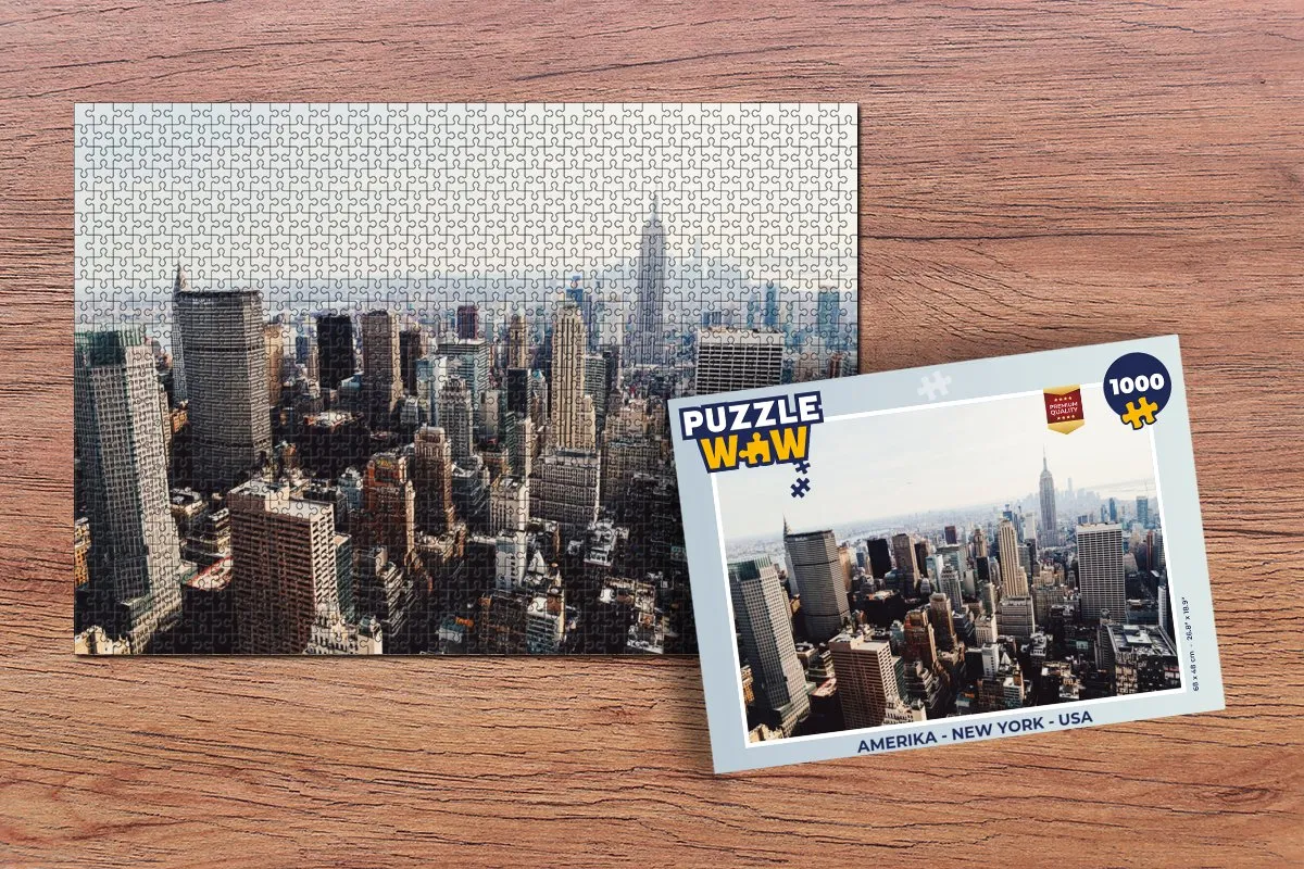 PuzzleWow Legpuzzel Amerika New York USA 1000 Stuks - Multicolor