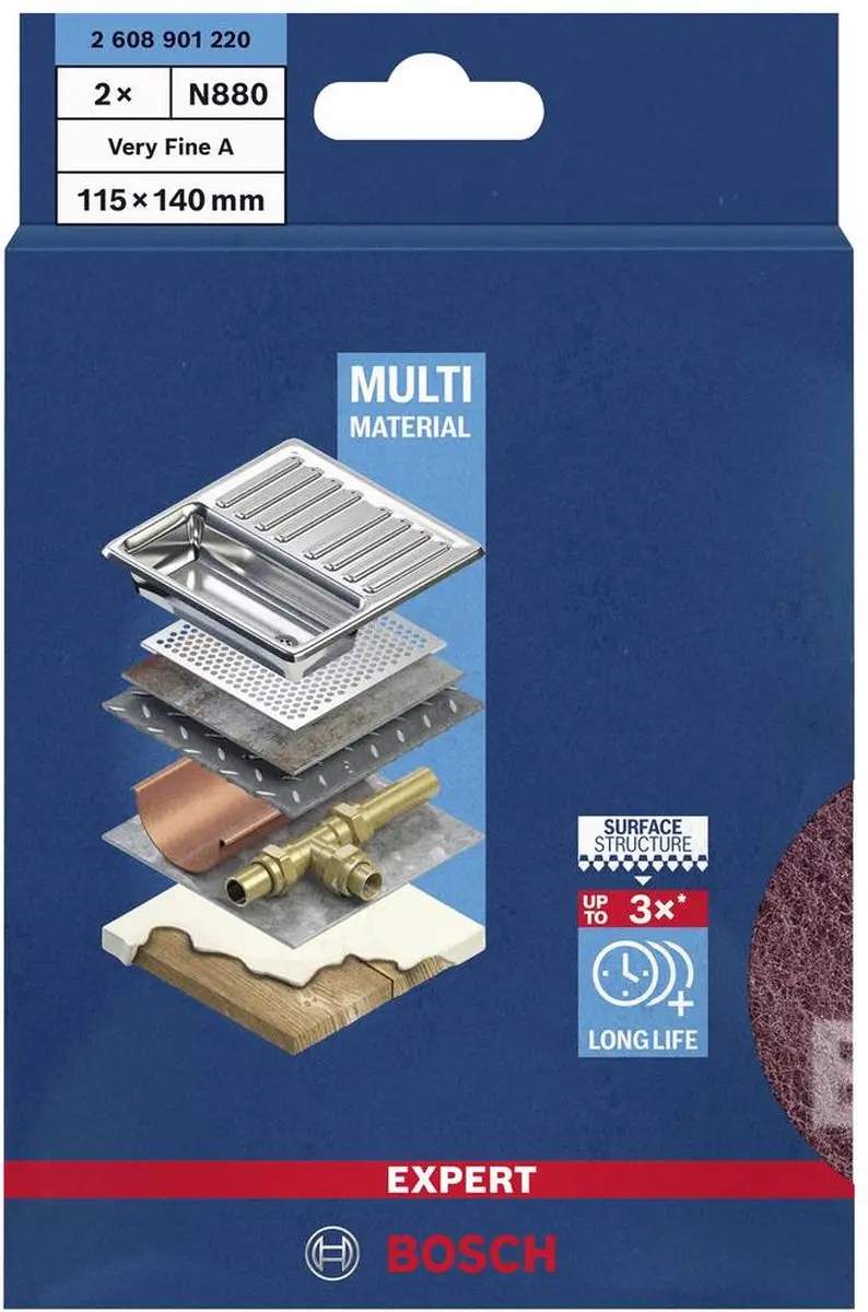 Bosch Accessories EXPERT N880 2608901220 Vliesband (l x b) 140 mm x 115 mm 2 stu