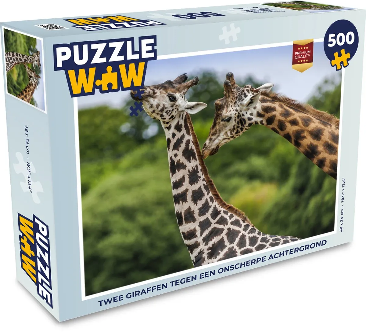 PuzzleWow Legpuzzel Twee Giraffen 500 Stuks - Multicolor