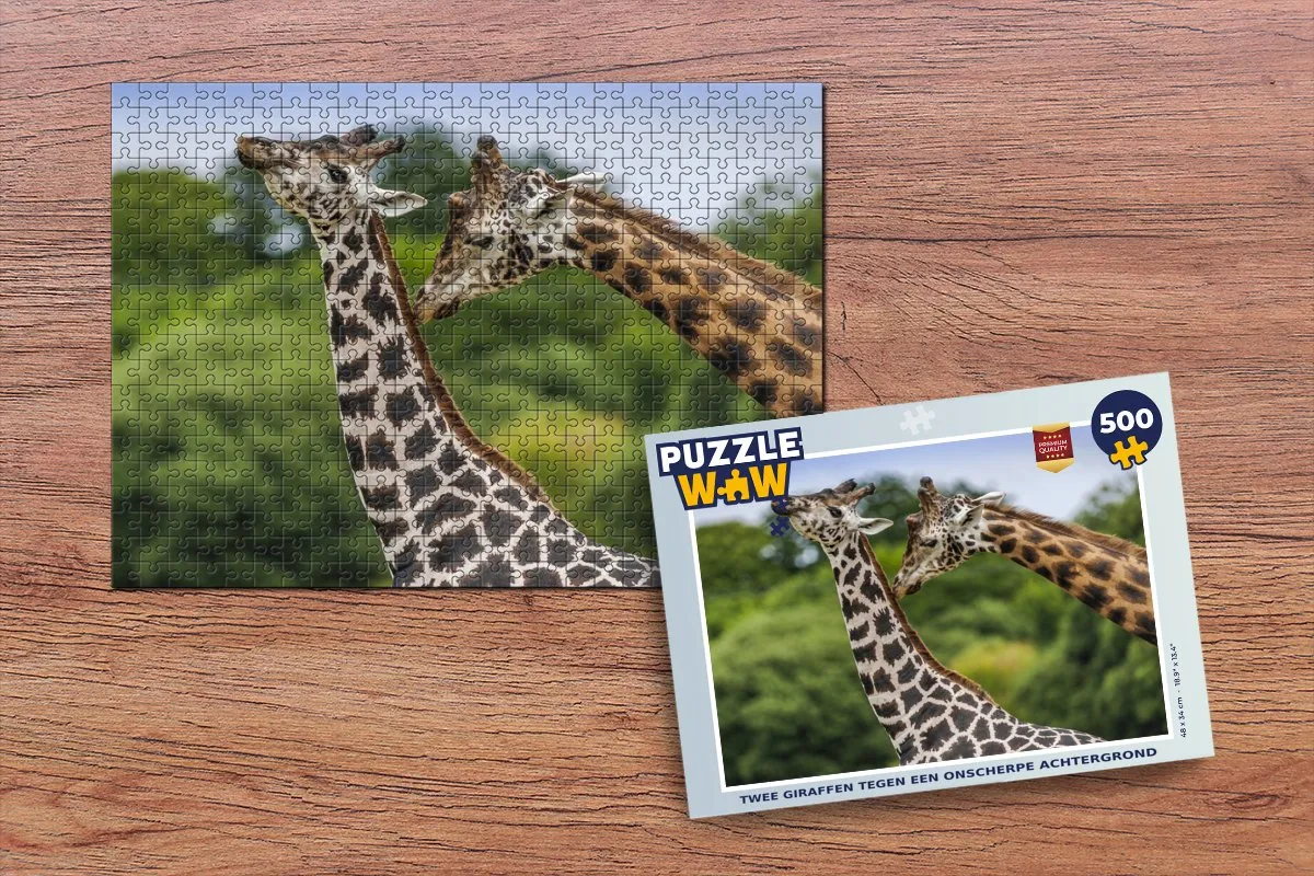 PuzzleWow Legpuzzel Twee Giraffen 500 Stuks