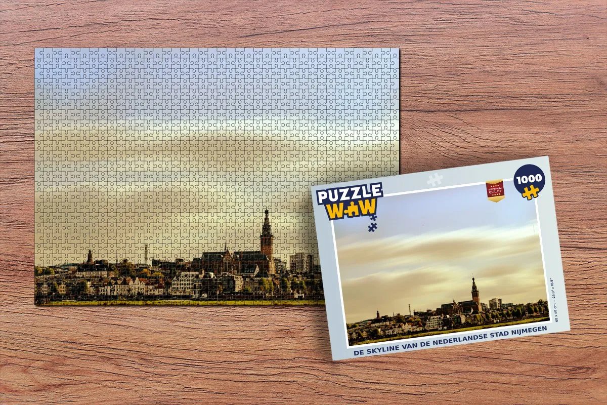 PuzzleWow Skyline Nijmegen Legpuzzel 1000 Stuks - Multicolor