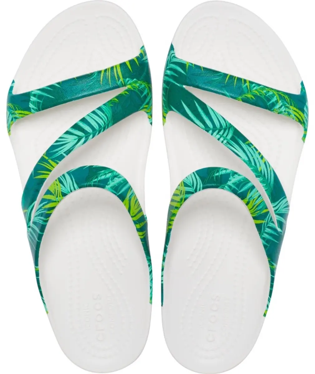 Crocs Kadee II Tropical Sandalen Wit/Groen Maat 41/42 US 10