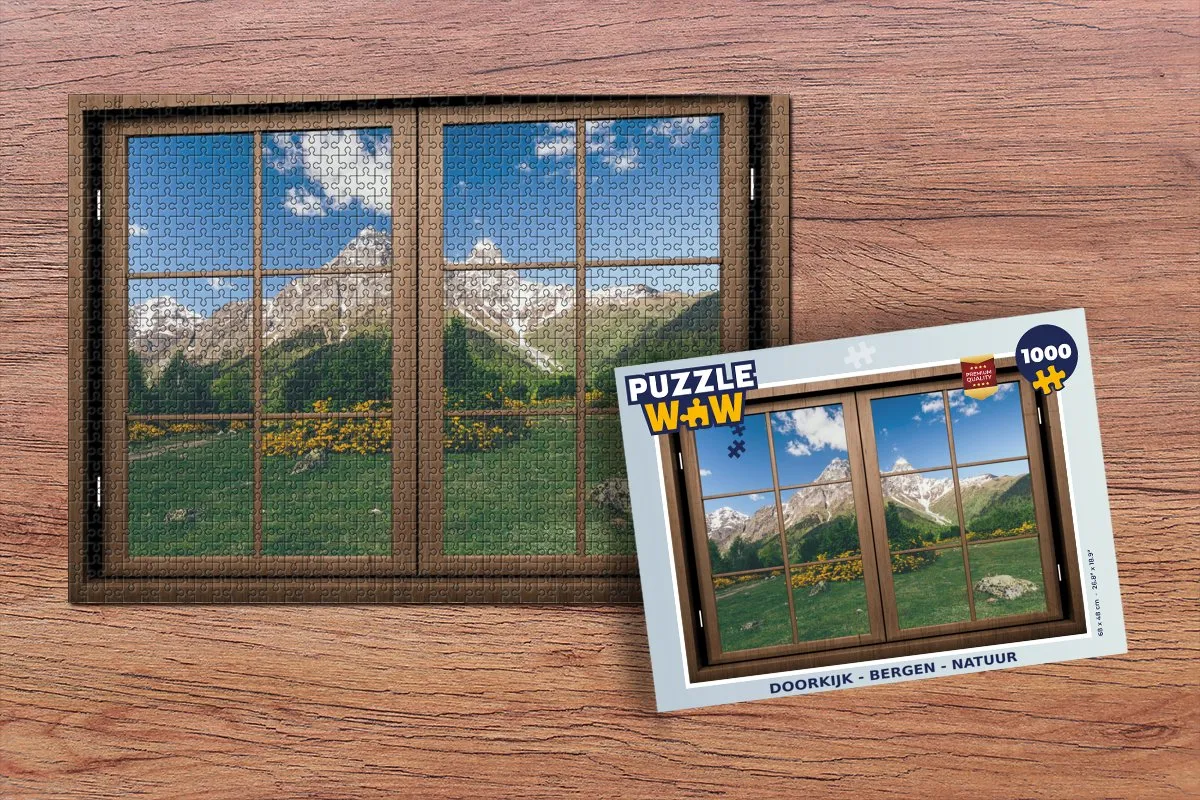 PuzzleWow Doorkijk Berg Natuur Legpuzzel 1000 Stuks - Multicolor