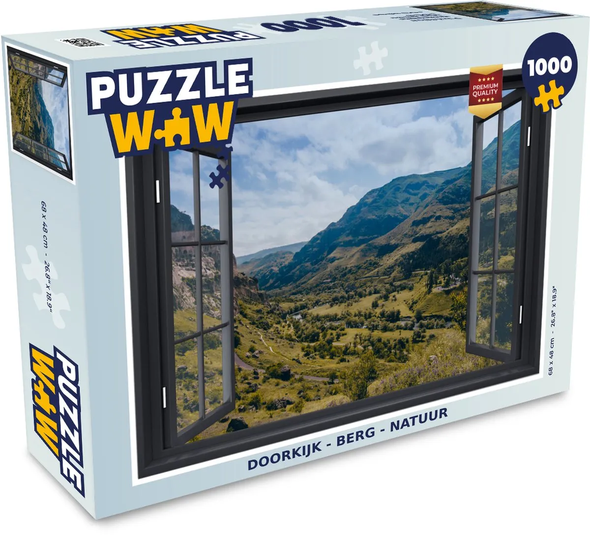 PuzzleWow Doorkijk Berg Natuur Legpuzzel 1000 Stuks - Multicolor