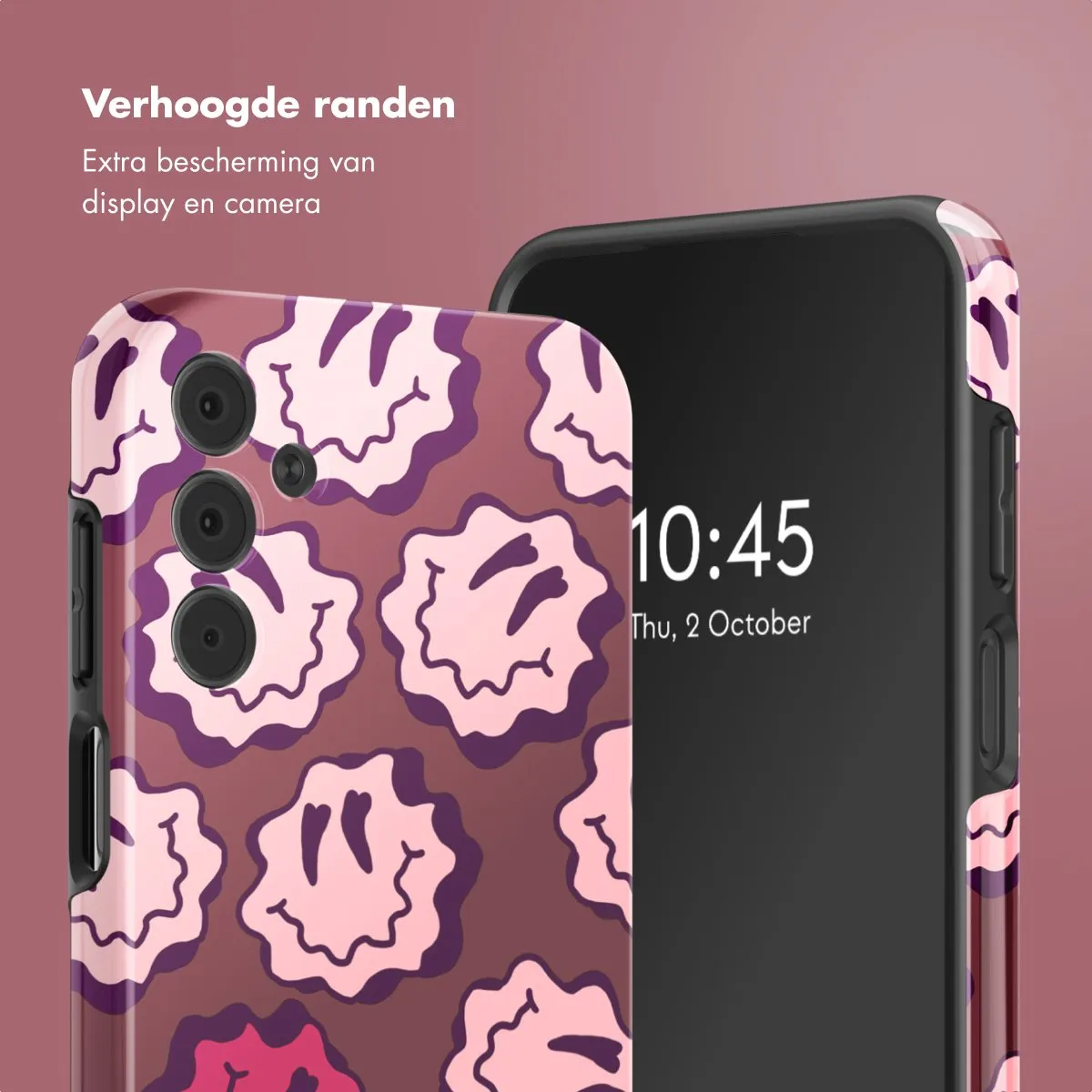 Selencia Hoesje Samsung Galaxy A15 - Wavy Smiley Pink - afbeelding 6 van 6