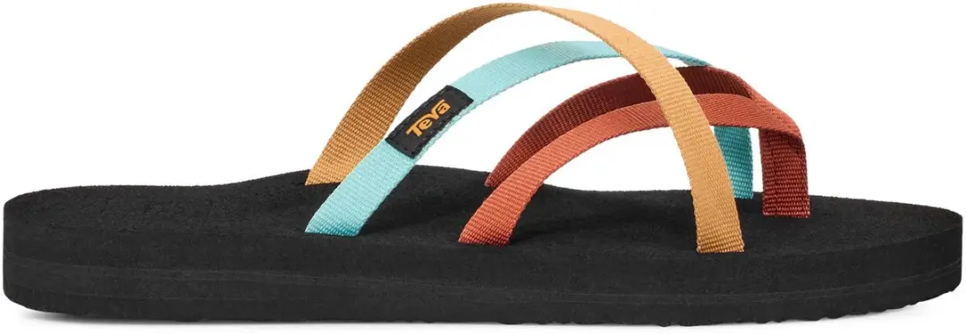 Teva Olowahu Dames Teenslipper 37 - Zwart/Oranje/Blauw - afbeelding 4 van 6
