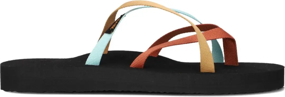 Teva Olowahu Dames Teenslipper 37 - Zwart/Oranje/Blauw - afbeelding 2 van 6