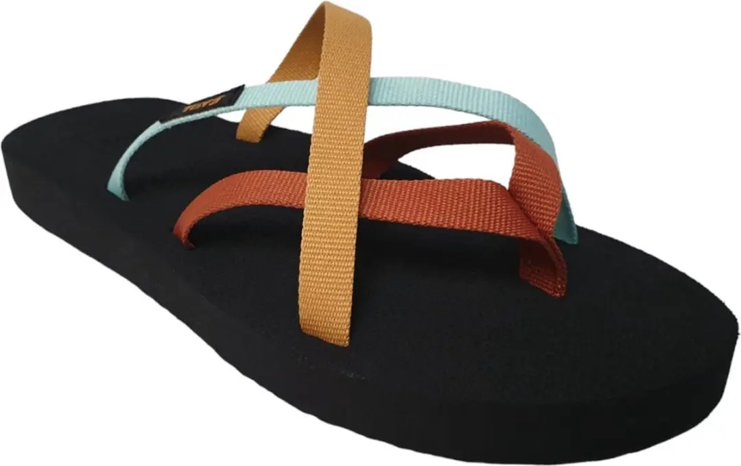 Teva Olowahu Dames Teenslipper 37 - Zwart/Oranje/Blauw - afbeelding 3 van 6