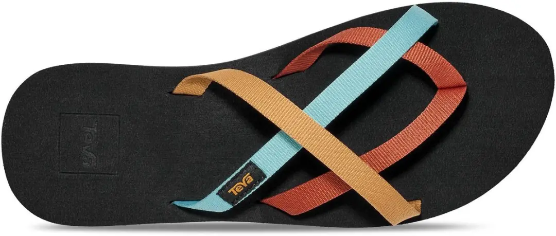 Teva Olowahu Dames Teenslipper 37 - Zwart/Oranje/Blauw - afbeelding 5 van 6
