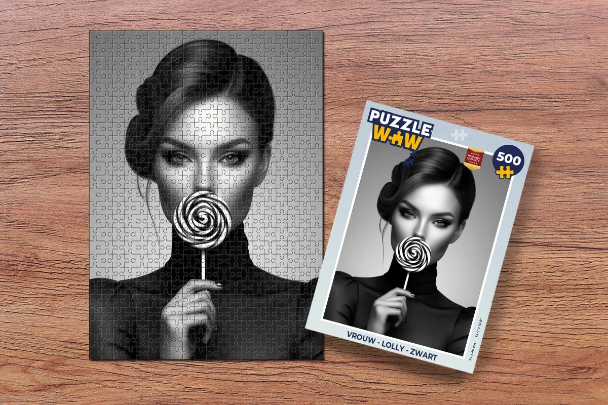 PuzzleWow Lolly Puzzel - 500 Stuks - Zwart