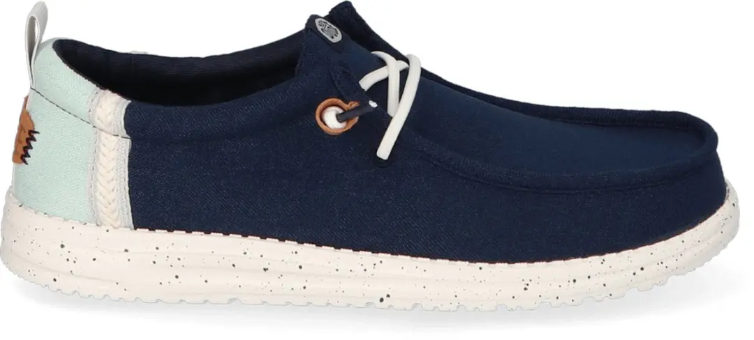 HEYDUDE Wally Craft Linen Heren Instappers - Navy Blauw - Maat 41 - afbeelding 5 van 6