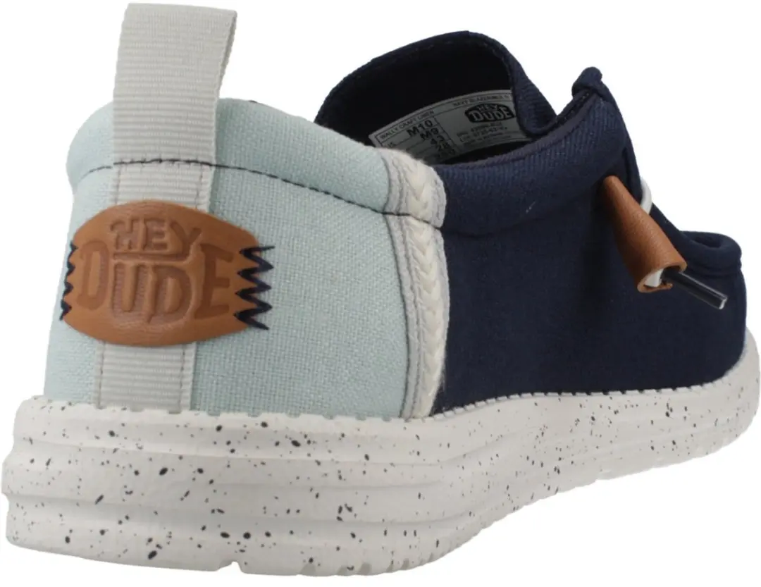 HEYDUDE Wally Craft Linen Heren Instappers - Navy Blauw - Maat 41 - afbeelding 4 van 6